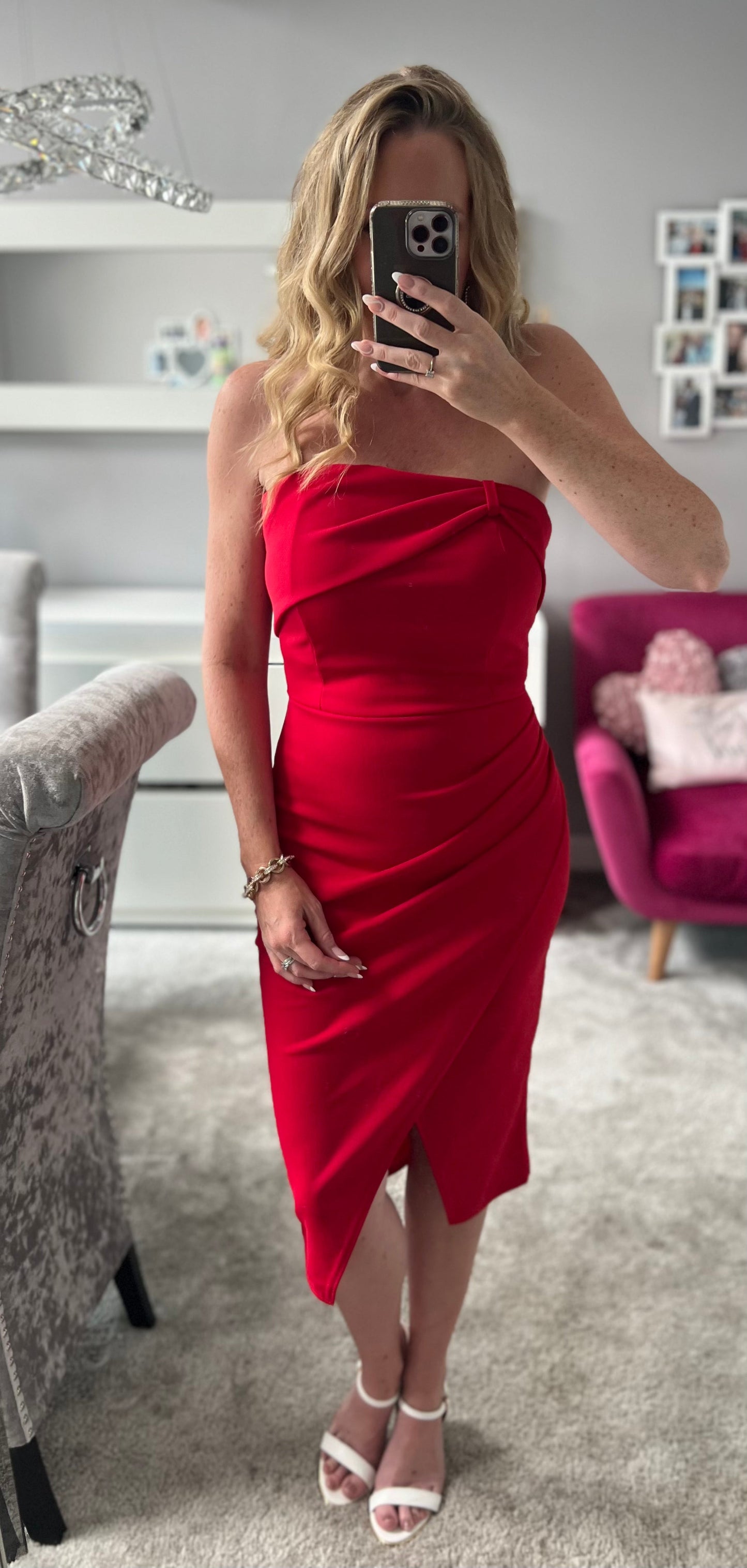 Valentina | Scarlet Desire One-Shoulder Midi Dress