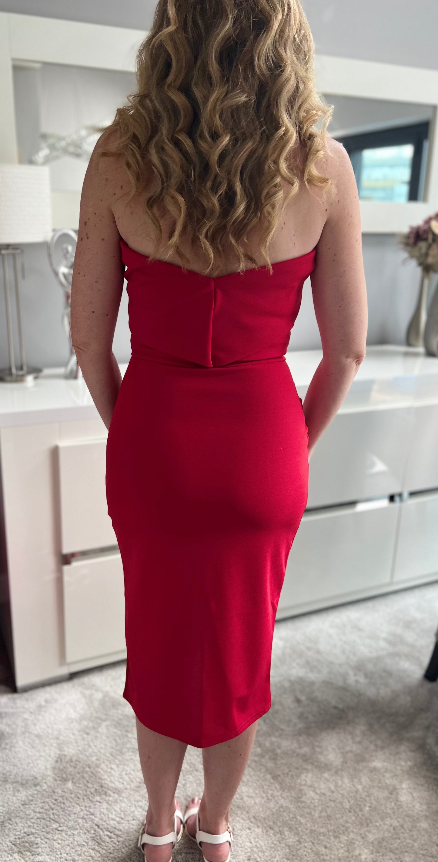 Valentina | Scarlet Desire One-Shoulder Midi Dress